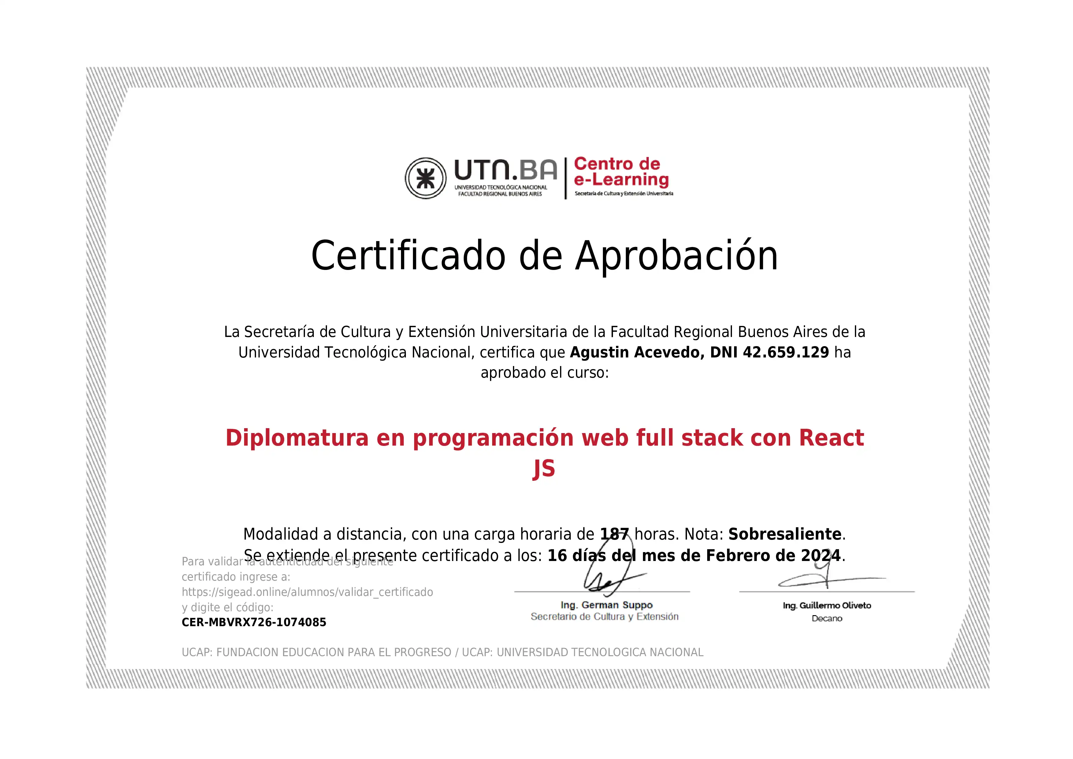 Diplomatura Web full stack con React JS